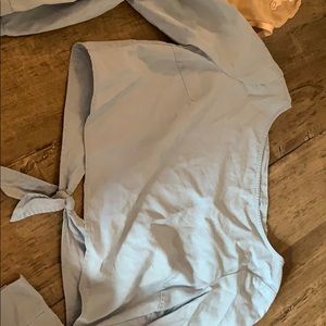 Kendall Kylie blue open back top